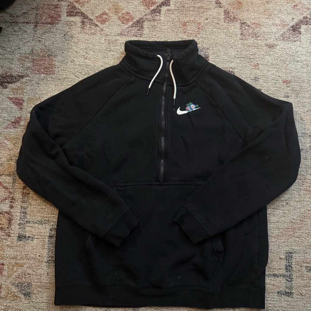 EUC Nike Half Zip with Floral Design